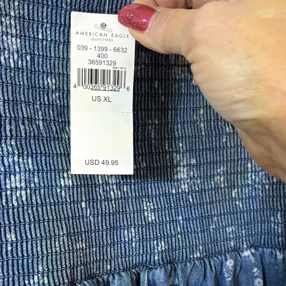 American Eagle Outfitters Dark Blue Floral Mini Dress - Picture 7 of 8